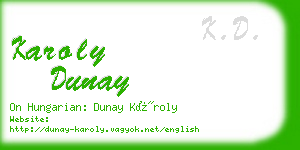 karoly dunay business card